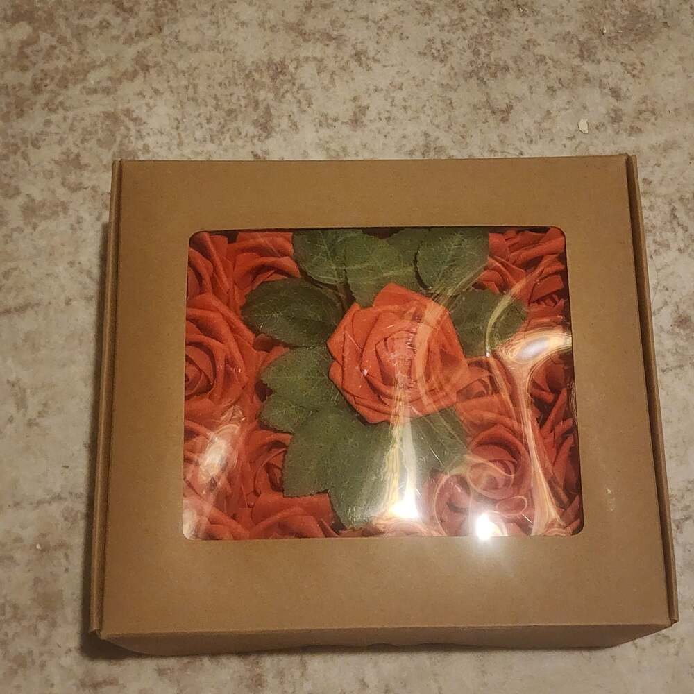 Golden Nature Artificial Flowers Folly Red PE Foam Roses, 50 Pieces